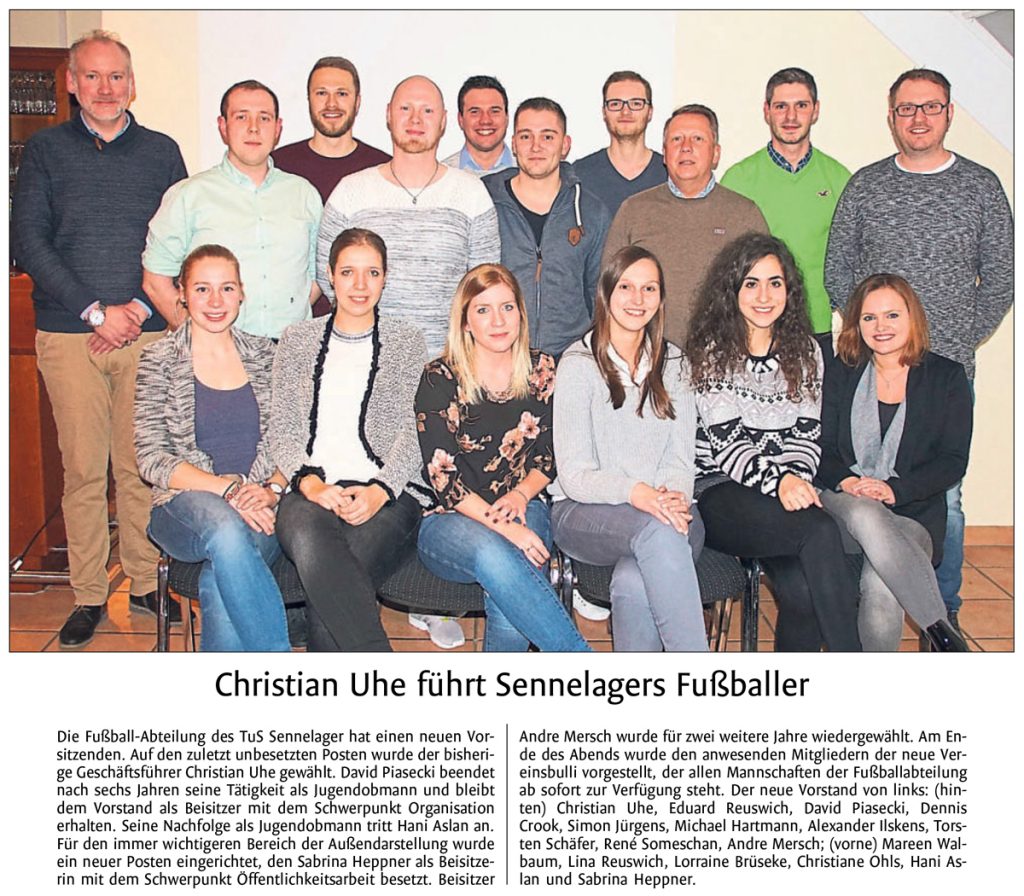 Christian Uhe führt Sennelagers Fußballer